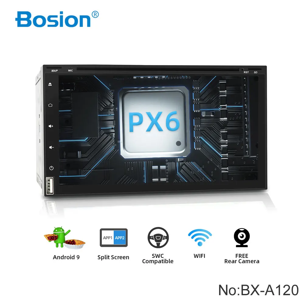 Bosion Восьмиядерный 2 din android 9,0 автомобильный dvd мультимедийный плеер Универсальный 2din gps Navi аудио стерео радио головное устройство wifi PX6 4G 64G