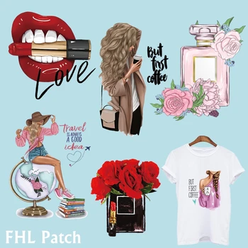 

2pcs Fashion Patches set For Clothing DIY Heat Transfer Stickers Washable Iron on Patches Girls Animal Sticker for T-shirt Jeans