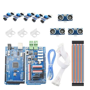 Arduino Smart Line-Tracking Obstacle Avoidance Mecanum Wheel Car Chassis Kit Line Patrol DIY Robot Parts Kit smart car tracking robot 4 line sensor module infrared tracing black line identification agtech