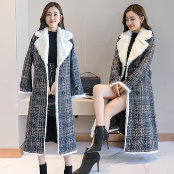 

Sobretudo Real Winter Coat 2019 New Jacket Autumn Thickening Medium-long Plush Coats Female Windbreaker Abrigos Mujer Invierno