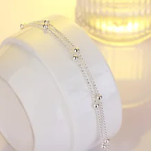 Корейский стиль мода простой элегантный полностью ручной работы Двойной Слой Круглый браслет на ногу из бисера агент Прохладный ножной браслет