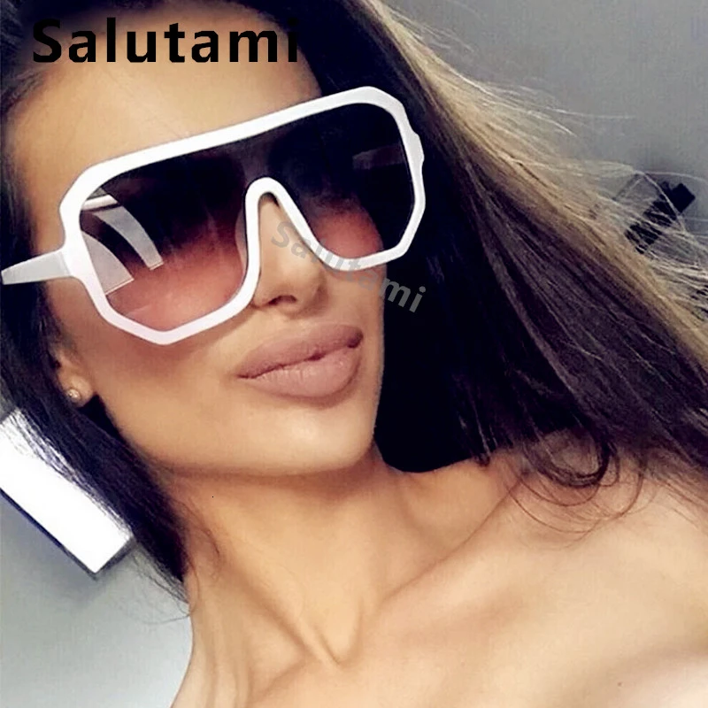 

One Piece Square Sunglasses For Women 2019 Luxury Brand Oversize Big Sun Glasses Men Vintage Goggle Eyewear Female Chic Shades