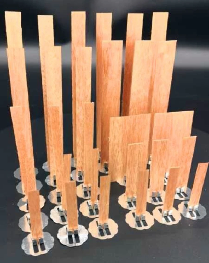 10pc 6-13cm Wooden Candles Wick With Sustainer Tab Candle Wick Core For DIY Candle Making Supplies Handmade Soy Parffin Wax Wick