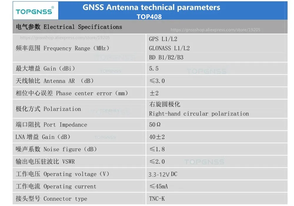 3 V-12 V приемник модуля CORS RTK GNSS антенна gps-антенна Высокая точность GALILEO gps ГЛОНАСС BEIDOU, ZED-F9P, TNC-K TOP408