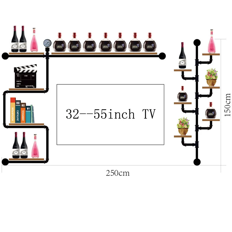Дизайн, настенная полка, винный стеллаж, настенный ТВ дисплей, современная металлическая многослойная подставка с полками для вина