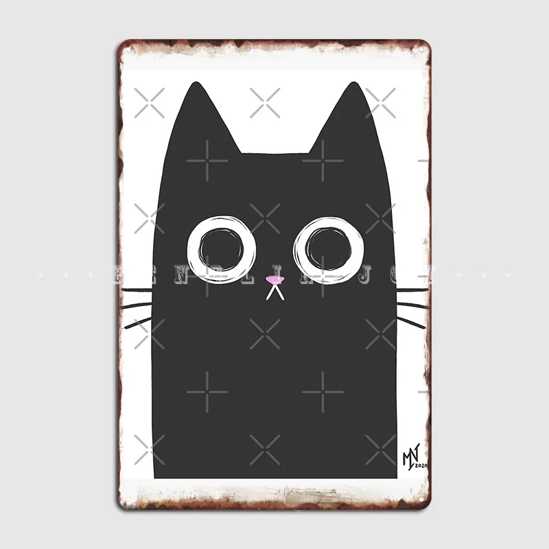 

Staring Black Cat Metal Sign Club Party Club Bar Customize Garage Decoration Tin Sign Posters