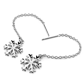 

Vintage snowflake Tassel Earrings For Women 925 sterling silver Earrings Dangle Drop Earring 2020 Female Fashion Jewelry