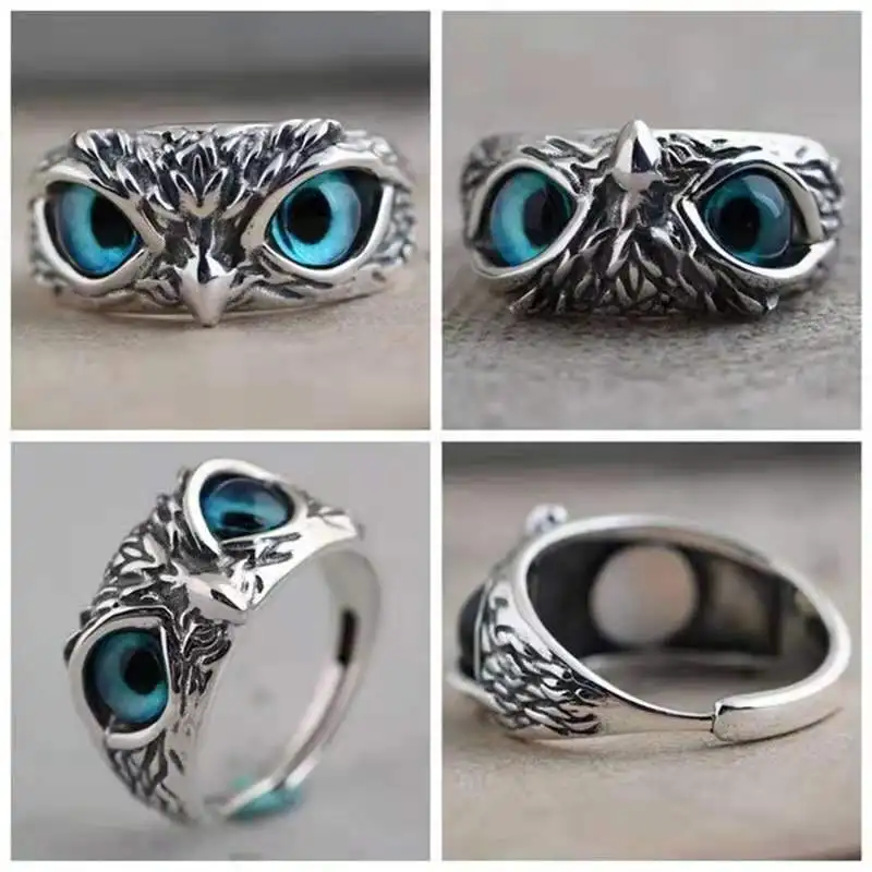 Creative Vintage Owl Ring Women and Men Bohemian Punk Gothic Style Adjustable Opening Finger Jewelry Gifts | Украшения и