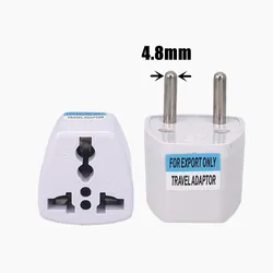 Universal International Power Plug Adapter for Global Travel - Compatible with US, UK, EU, AU, Israel, and Brazil Outlets (EU 4.8MM Plug)
