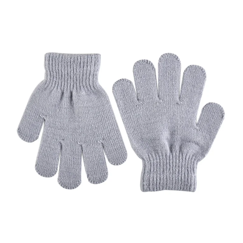 Милые зимние детские перчатки, варежки, детские теплые одноцветные перчатки для спорта, велоспорта, рыбалки, сноуборда, бега - Цвет: gray