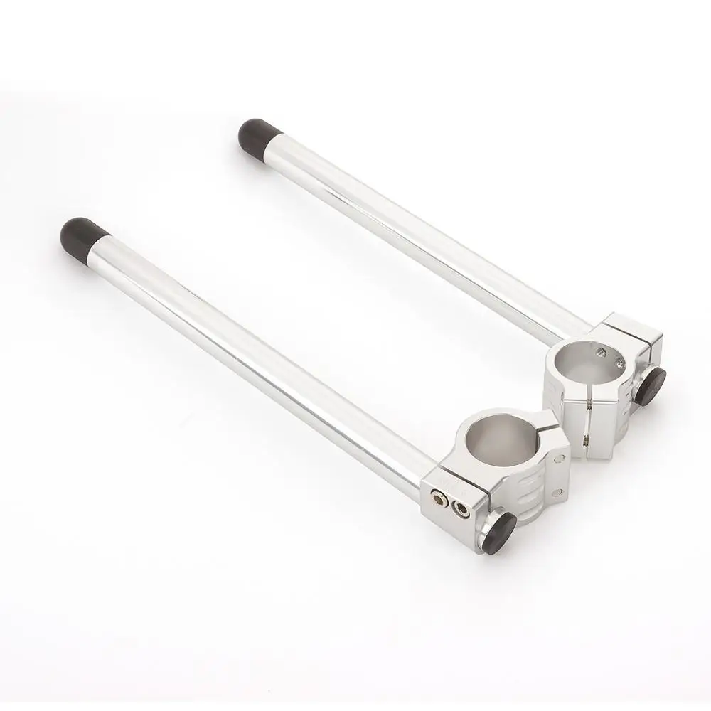 Clipons 35 мм 36 41 43 50 Серебряный CNC мотоцикл Клип Ons вилка руль Обычный для Kawasaki