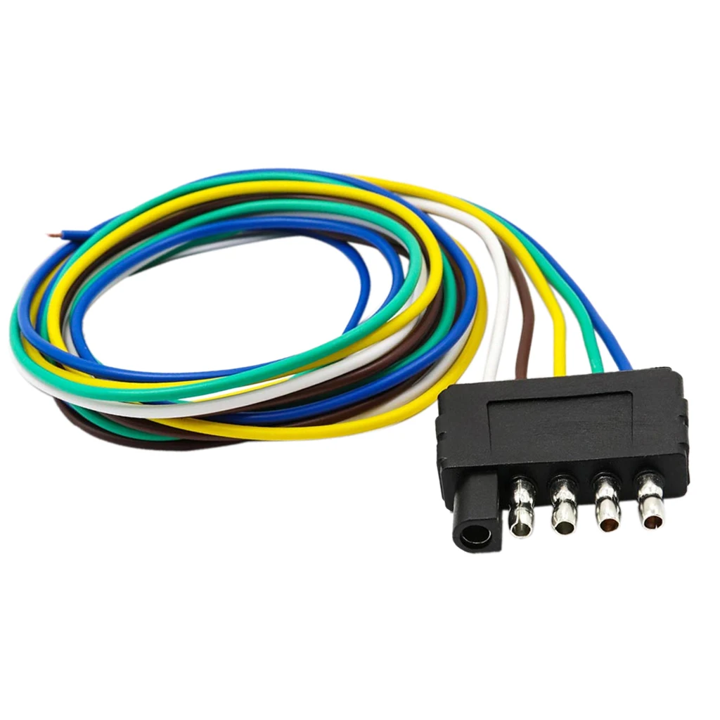 5Way Flat Trailer Wire Harness Extension Connector Socket with 36'' Cable US