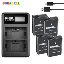 BONACELL 1500 мА/ч, EN-EL14 ENEL14 RU EL14 Камера Батарея+ двойной Зарядное устройство для Nikon D5200 D3100 D3200 D5100 P7000 P7100 MH-24