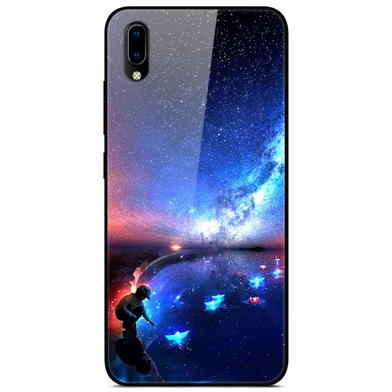 49 F для VIVO Y91C чехол VIVOY91C стеклянный жесткий чехол для телефона для VIVO Y91i чехол VIVO Y91 C мягкий бампер чехол закаленное для Vivo Y93 Y 93 - Цвет: 49