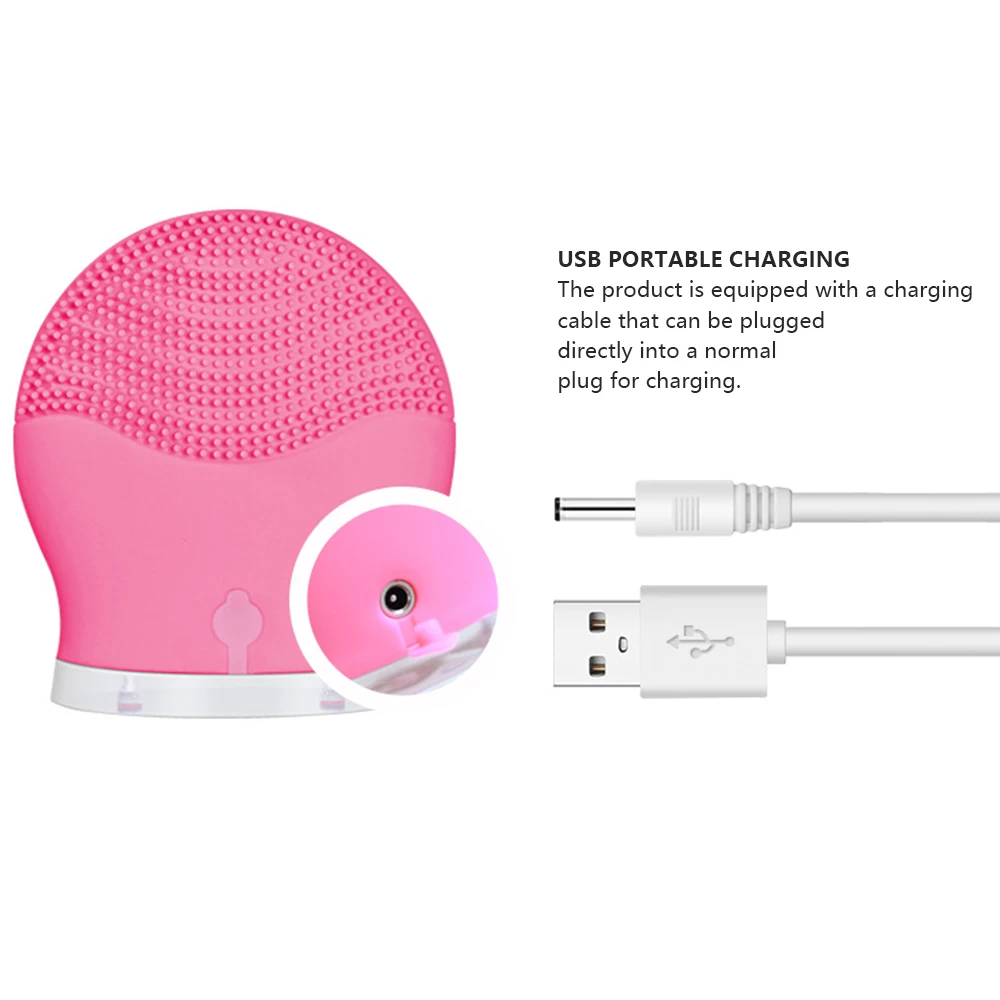 Мини USB электрическая Очищающая щетка для лица ультразвуковая моющая