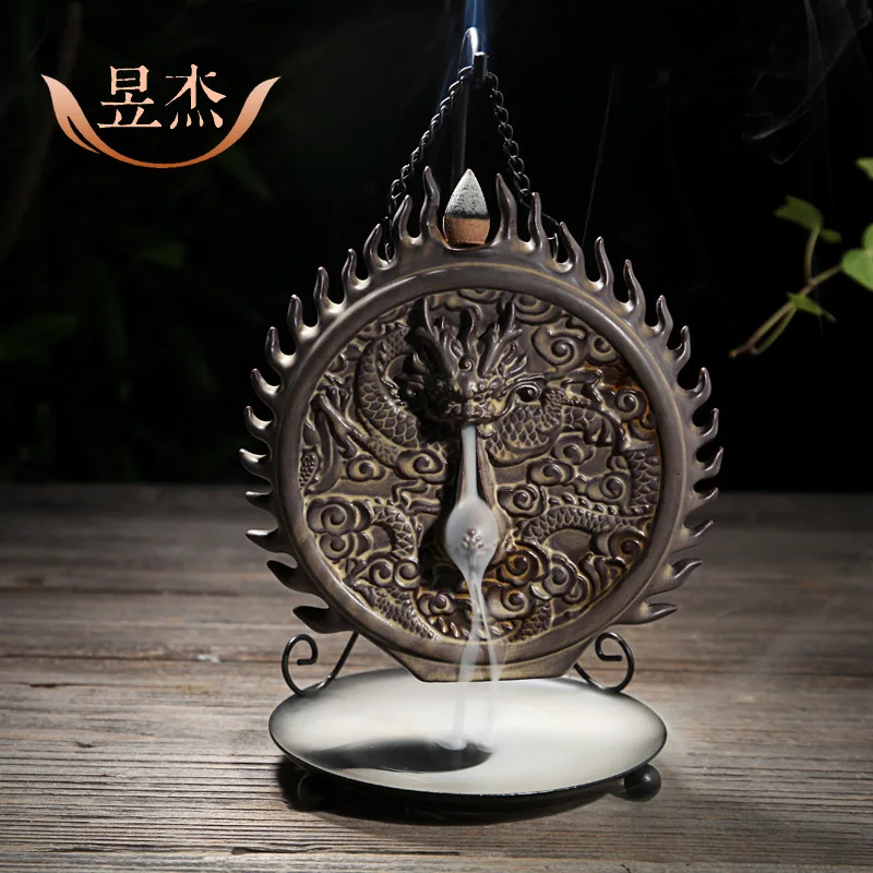 

2019 Decoracion Hogar Sandalwood Furnishing Articles Reversal Smoke Smoked Incense Burner Crafts The Dragon Wall Hanging Pieces