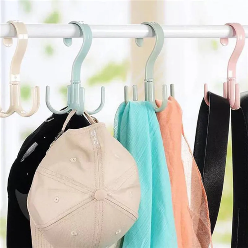 

360 Degree Rotating Hook Handbag Bag Holder Space Saving Hanger Wardrobes Clothes Rack Shoes Belt Scarf Hanging Storage Rack