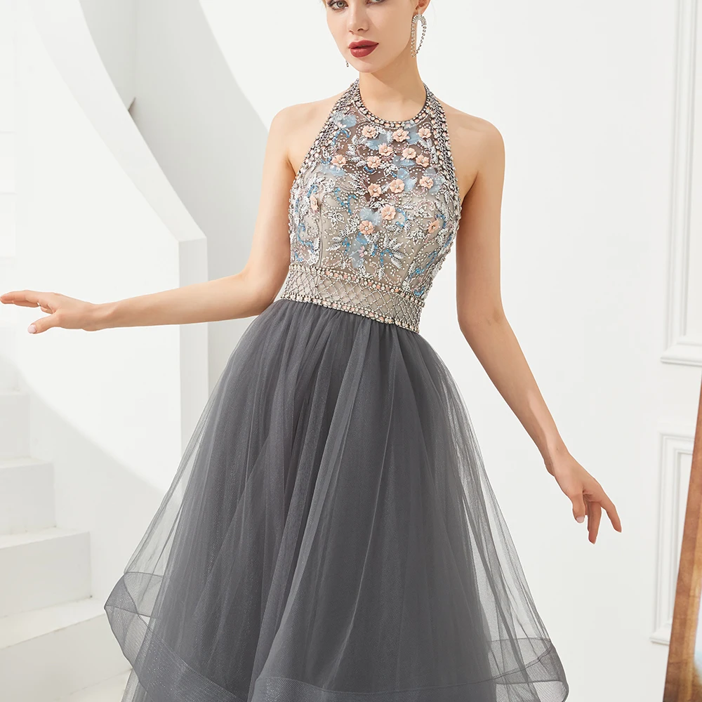 Robe De Soiree, Новое поступление, вечерние платья, длинные, на молнии, с лямкой на шее, Vestido, вечерние платья, vestido de festa