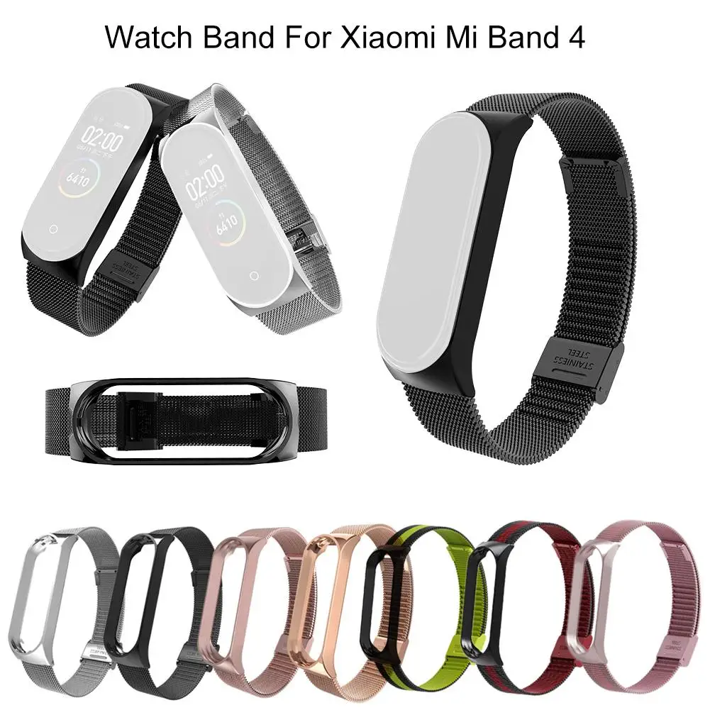 For Xiaomi Mi Band 4 Watch Strap Milanese Bracelet Stainless Steel Smart Watch Buckle Wrist Band Replacement Tool Accessories