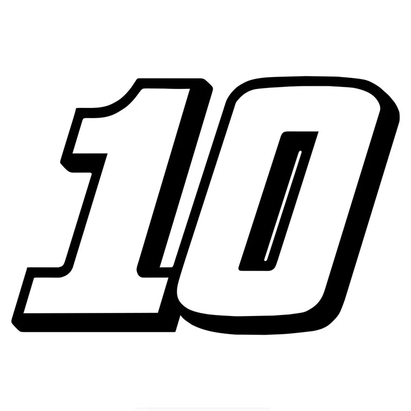 

Interesting Racing Number 10 Helmet Car Sticker Motorcycle Decals Waterproof Windshield Decals PVC 10cm X 6.6cm