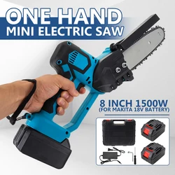 Makita – scie à chaîne électrique de 8 pouces, 1500W, avec une seule main, coupe bois sans balais, outil électrique pour le jardinage et la coupe bois 
