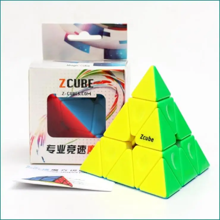 Z cube треугольная пирамида Магическая Скорость Куб Головоломка скорость часы-кольцо с крышкой Игрушка Головоломка Cubo magico специальные