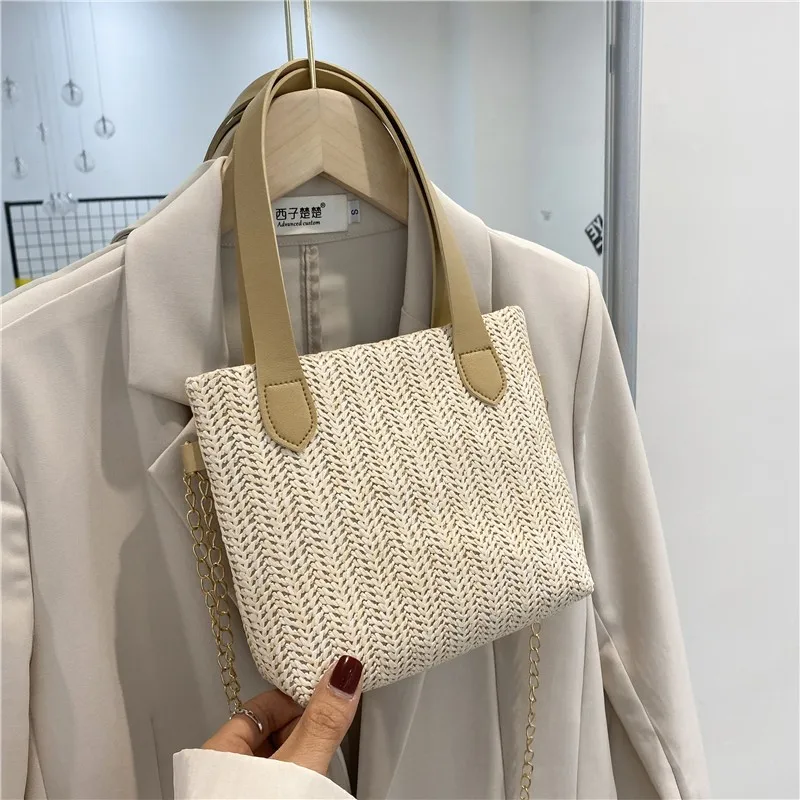 Moda senhoras tecido cesta de compras multi-função