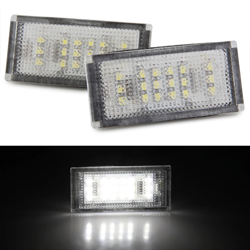 

For BMW E46 330i 325i 1998-2003 2pcs 18 LED 12V License Plate Light 6000K White No Error Car License Lamps
