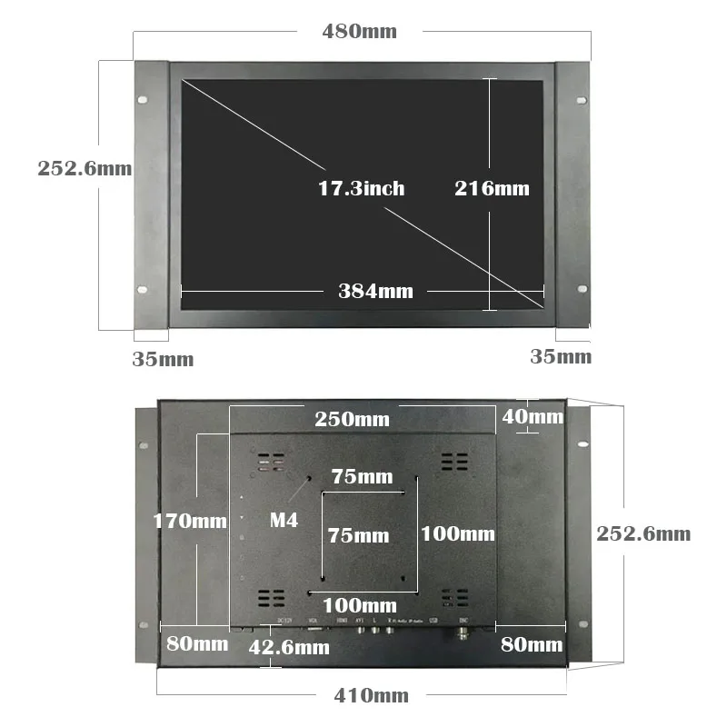 ZHIXIANDA цены по прейскуранту завода изготовителя HDMI VGA / D Sub BNC AV USB Вход 17 3 дюймов