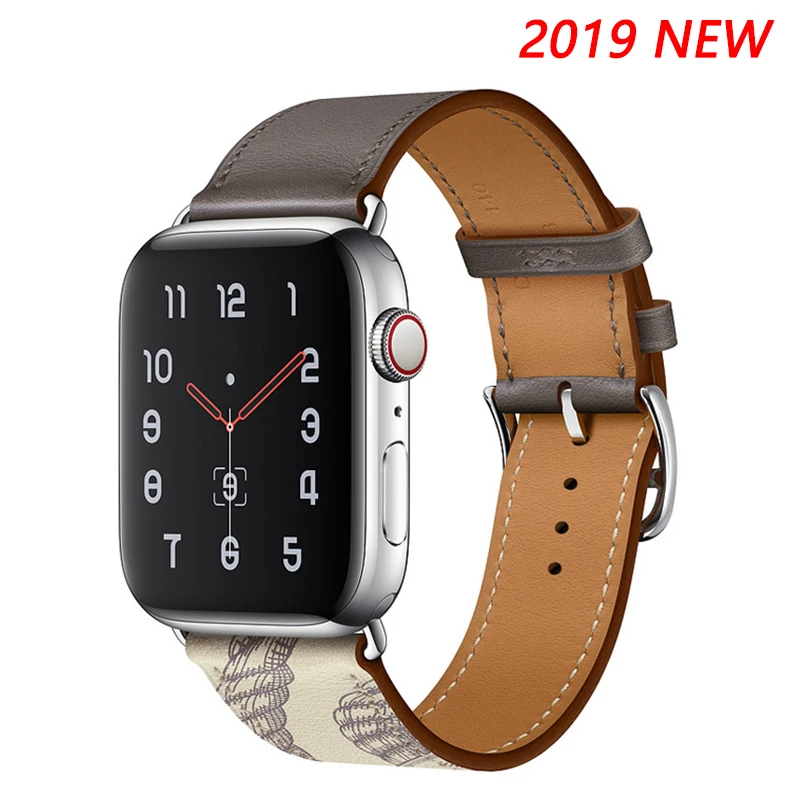 Кожаный ремешок для Apple watch band 44 мм correa apple 42мм 38 40 Iwatch 5 4 3 одиночный Тур pulseira