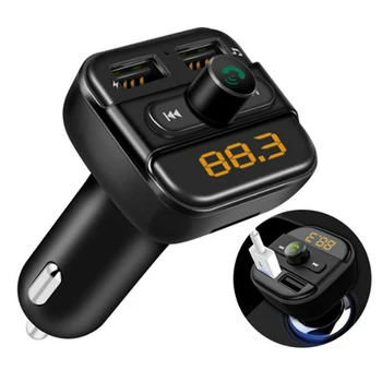

Car Wireless Hands-free FM Transmitter Kit MP3 Dual USB Charger - Black