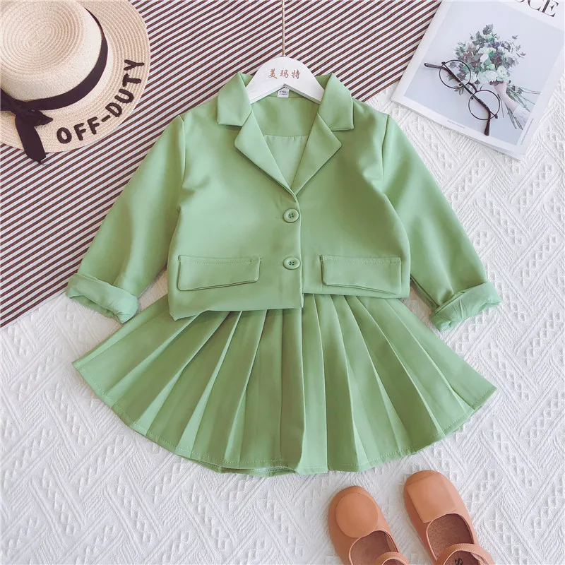 

Girls net red suit set 2019 new autumn children's fashion hipster suit suit skirt two-piece