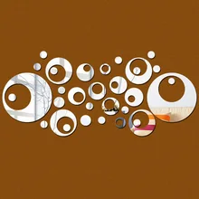 Алиэкспресс Лидер продаж стены Стикеры s экологически чистые с украшением в виде кристаллов PS трехмерный настенный стикер, Стикеры пузырь круг зеркало Sti