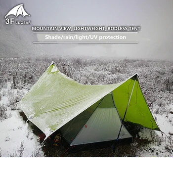 

3F UL GEAR Multifunctional Ultralight Ppoleless Tent 20D High Sea Dial Mountaineering Hiking Rain And Snow Outdoor Family Tent