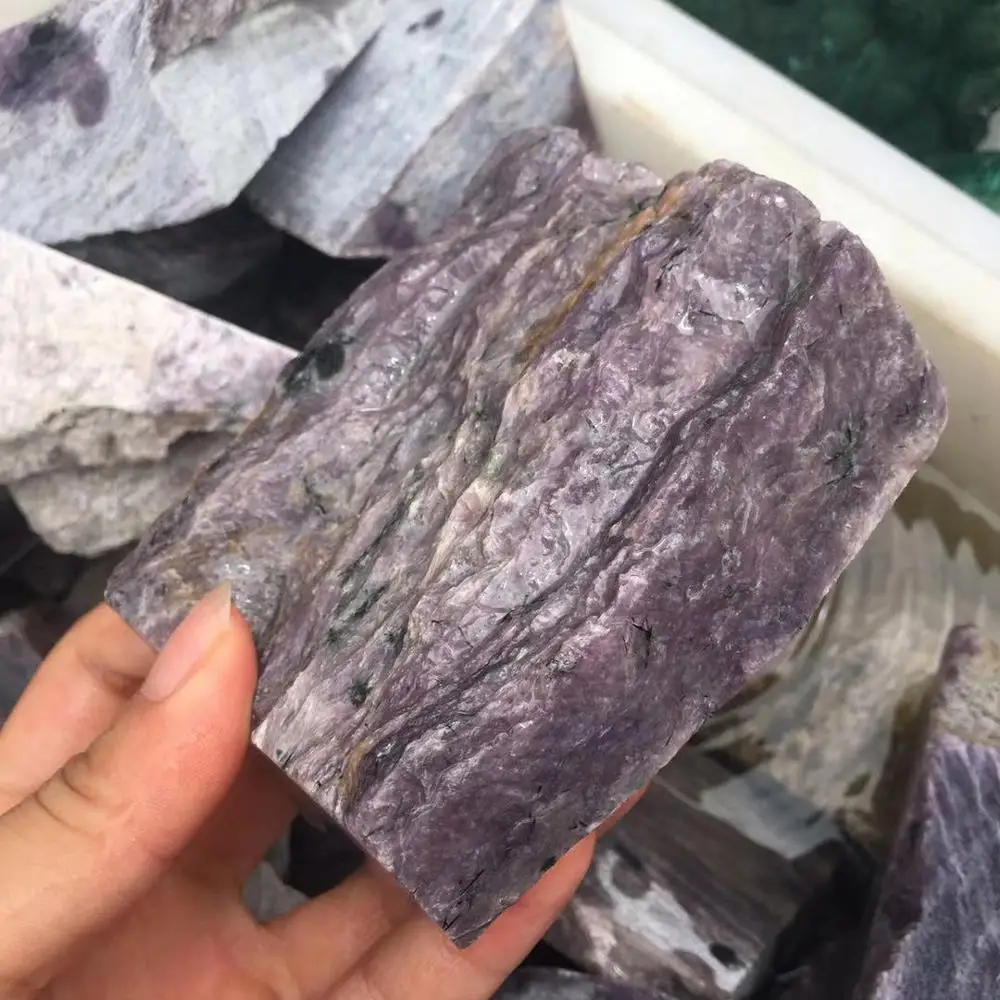 Натуральный сырой Чароит Камень кварц кристалл грубый камень заживление натуральных камней и минералов образец