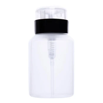 

5Pcs 220Ml Empty Pump Bottle Liquid Alcohol Press Nail Polish Remover Cleaner Bottle Dispenser Make Up Refillable Container
