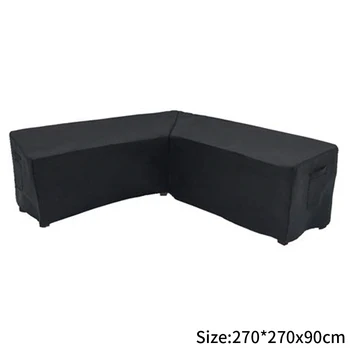 

Practical V Shaped Couch Furniture Cover Waterproof Polyester Black Protector Outdoor Garden Dustproof Anti UV Easy Clean Sofa