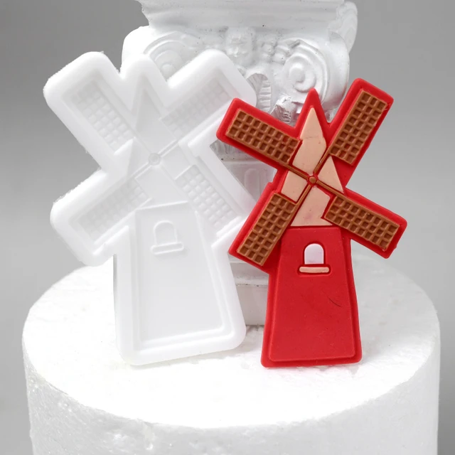 Utcai Táblák, Kerítések, Szélmalmok Szilikon Penész Fondant Sütemények Dekorálva Penészcukor -Csokoládé Sütőeszközök A Sütemény Gumpaste -Hez - Image 2