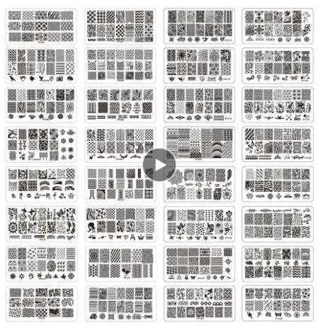 Kimcci 32 шт. штамповочная пластина для дизайна ногтей DIY изображения Маникюр пластиковые шаблоны трафареты салон красоты Полировка инструменты 12*6 см XY-L серии