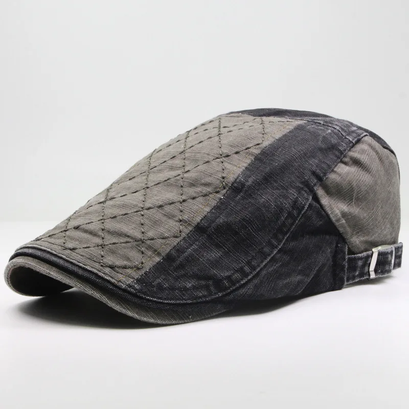 

Newsboy Hat Men Flat Ivy Cap Summer Spring Golf Driving Cotton Beret Breathable Outdoor Accessory