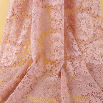 

Soft Solid Pink Guipure Stretch Lace Fabric For Dress Underwear, By The Yard
