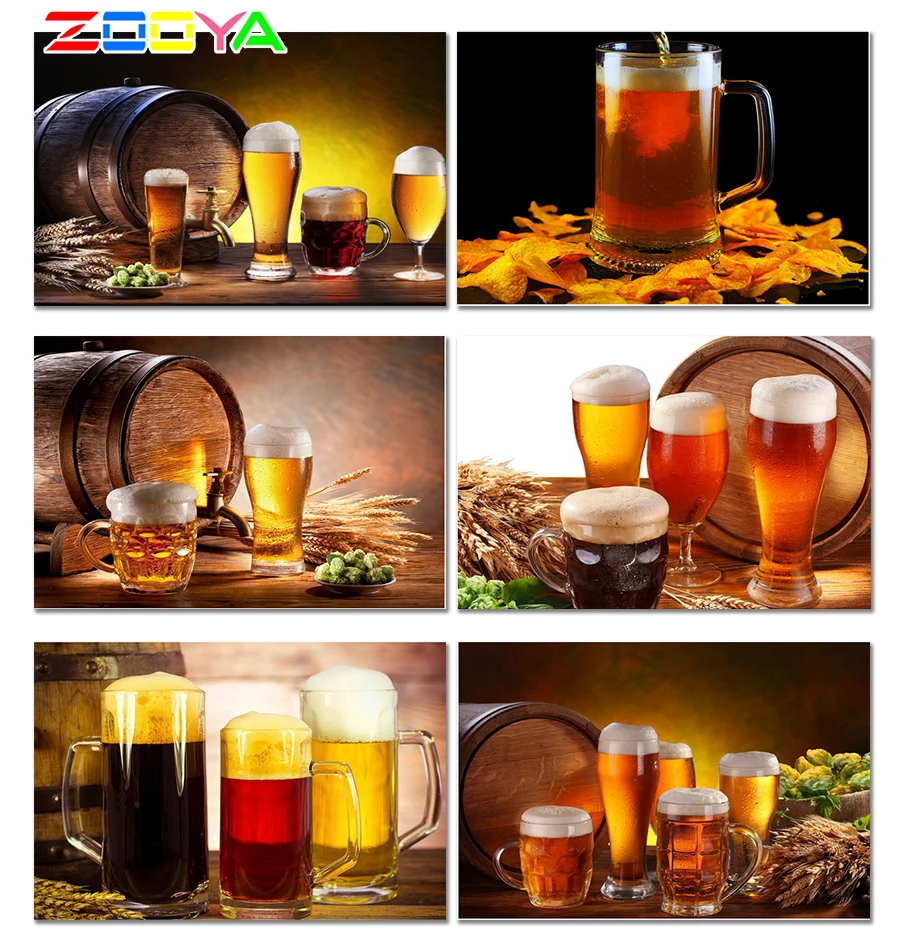 3D Crystal Color Diamond Paintings Beer Mosaic Photos 5D Finished Embroidery Painting Cup Home Decor Er055 | Дом и сад