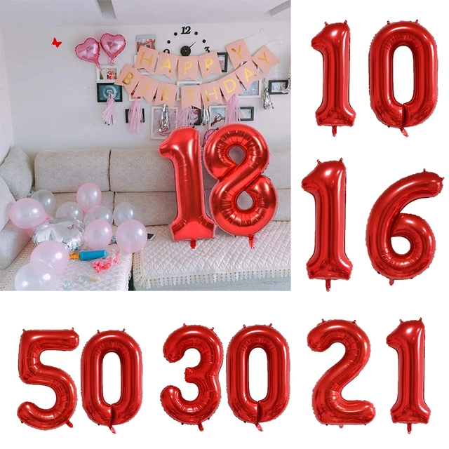 Ballons mylar argent anniversaire chiffre 30 ans