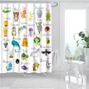 Shower Curtain Set 3D Funny Oil Painting Waterproof Polyester Fabric Bathroom  Door 180X200cm Bath Curtains 1
