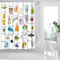 Shower Curtain Set 3D Funny Oil Painting Waterproof Polyester Fabric Bathroom  Door 180X200cm Bath Curtains 1
