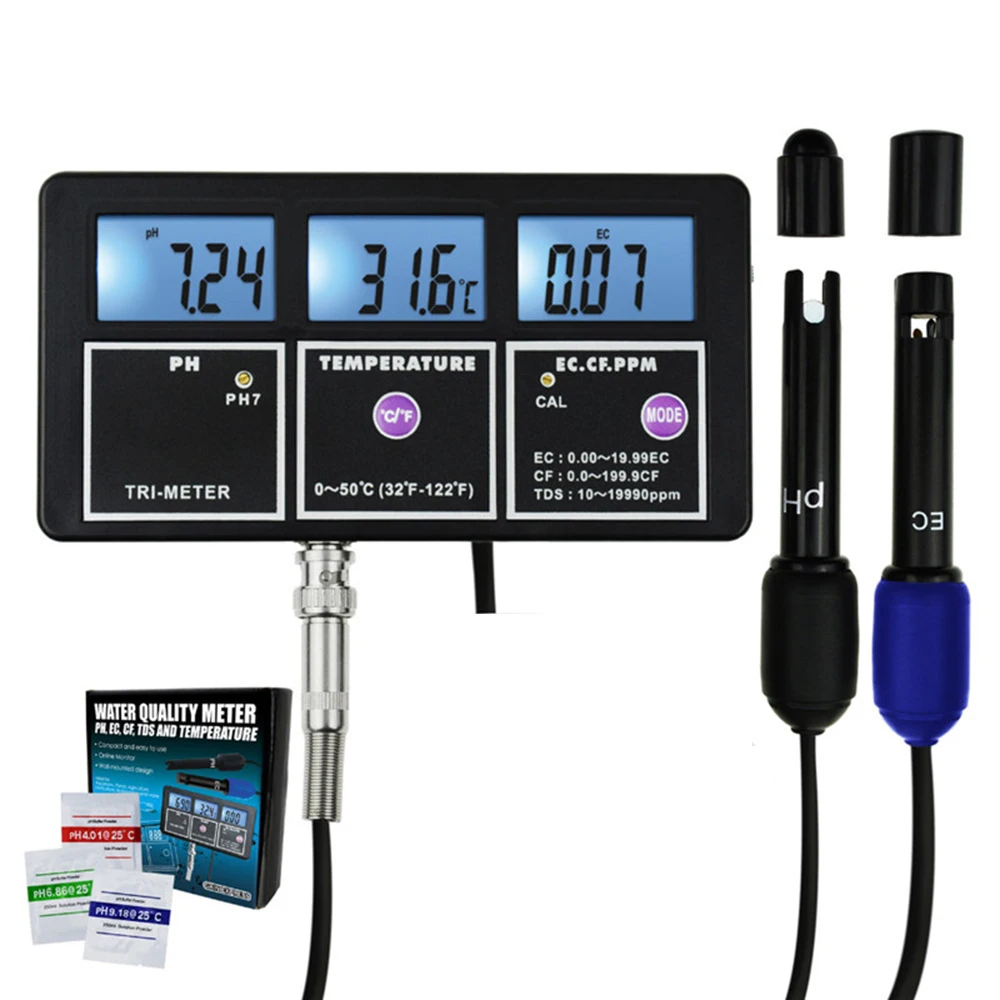 

5 In 1 Water Quality Tester Multi-parameter Water Quality Monitor PH EC CF TDS(ppm) Temp Tester