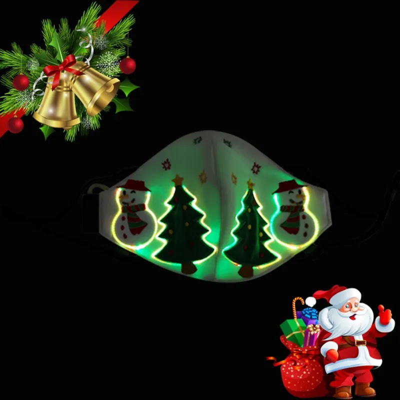 Christmas 7 Colors Bar LED Light Optical Fiber Fabric Cool Mask Personality Chargeable Dustproof Halloween Glow Party KTV Props | Дом и сад