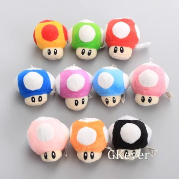 

10 Pcs/lot Mario Mushrooms Plush Keychain Pendant Women Girls Charm Bags key chain Accessories Doll Women Kids Birthday Gift