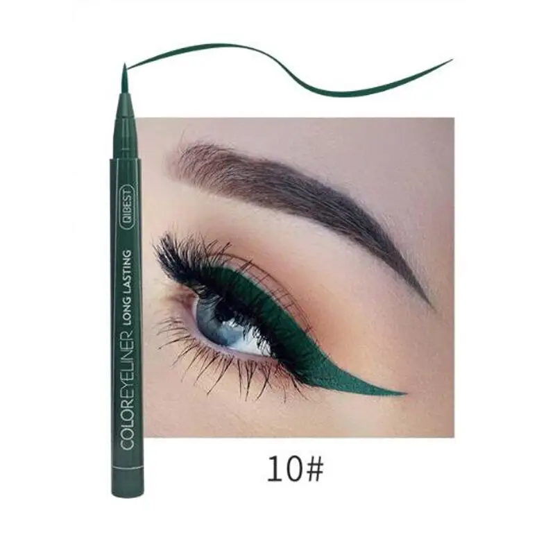 1Pcs Cat Eye Color Eyeliner Makeup Waterproof Neon Liquid Eye Liner Pencil Pen Make Up Comestics Long-lasting Black Makeup Tools - Цвет: 10
