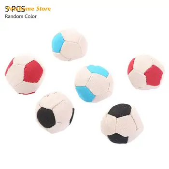 

5Pcs Colorful Canvas Football Print Cat Bite Ball Kitten Chase Exercise Chew Toy